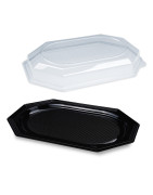 CATERING-PLATTEN OVAL MIT DOMDECKEL (rPET)