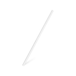 Slámka papírová bílá Ø6mm x 20cm [25 ks]
