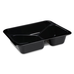 Menu mísa (PP) Foodyboxx extra-pevná 3dílná černá 227 x 178 x 49 mm [50 ks]