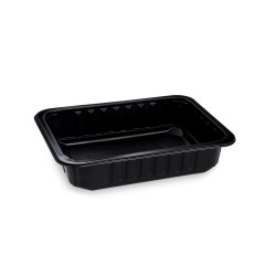 Menu mísa (PP) nedělená černá 227 x 178 x 50 mm 1400ml [320 ks]