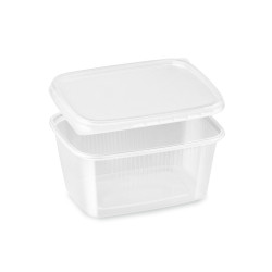 Miska (PP) hranatá průhledná 250ml + víčko [5 x 50 sad]