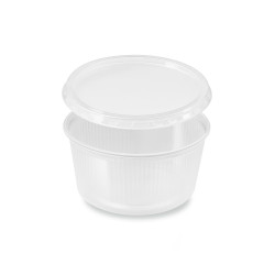 Miska (PP) kulatá průhledná 250ml + víčko [5 x 50 sad]