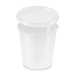 Miska (PP) kulatá průhledná 500ml + víčko [5 x 50 sad]