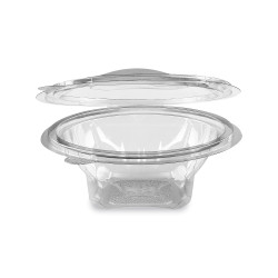 Miska (rPET) s víčkem kulatá průhledná 375ml [50 ks]