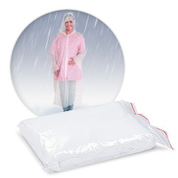 Plášť pro návštěvy / Pláštěnka (LDPE) s kapucí [10 ks]