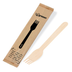 Vidlička (drevo FSC 100%) 16cm jednotlivo balená [100 ks]