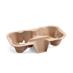 Tragetablett (PAP FSC Recycled) für 2 Becher 19 x 11 cm [50 St.]
