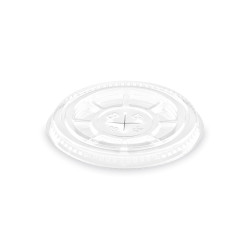 Deckel (rPET) mit Kreuzschlitz für Becher Ø78mm [50 St.]