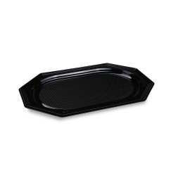 Catering-Platte (rPET) oval schwarz 45 x 30,2 cm [10 St.]