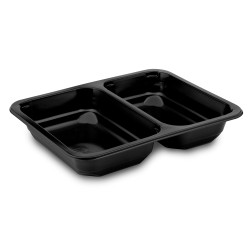 Menu misa (PP) 2dielna čierna 227 x 178 x 40 mm 1070ml [50 ks]