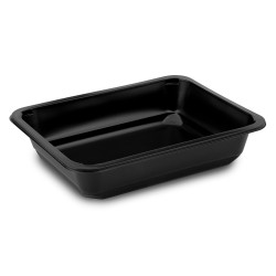 Menü-Schale (PP) ungeteilt schwarz 227 x 178 x 50 mm 1400ml [50 St.]