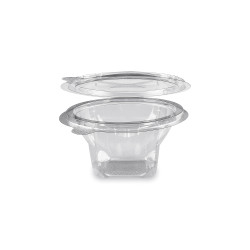 Miska (rPET) s viečkom okrúhla priehľadná 250ml [50 ks]