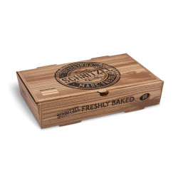 Schnitzel box (mikrovlnitá lepenka) kraft s potlačou 280 x 170 x 60 mm [100 ks]