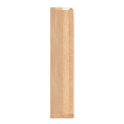 Papier Faltenbeutel (PAP/PP) mit Fenster 12+5 x 59 cm `Baguette` [1000 St.]
