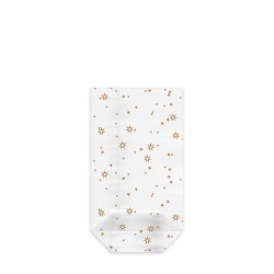 Kreuzbodenbeutel klar (OPP) Sterne gold 9,5 x 16 + 4 cm [100 St.]