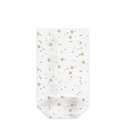 Torebka krzyżowa przezroczysta (OPP) Gwiazdy złote 11,5 x 19 + 4,5 cm [100 szt]