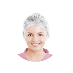 Vlieshaube (PP) weiß [100 St.]