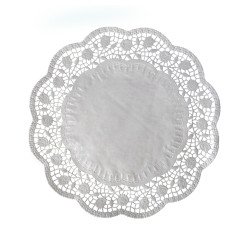 Deko-Tortenspitze (PAP) rund weiß Ø32cm [6 St.]