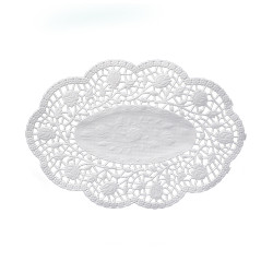 Deko-Spitze (PAP) oval weiß 36 x 28 cm [100 St.]