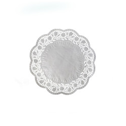 Serwetka dekoracyjna (PAP) okrągła biała Ø16cm [100 szt]