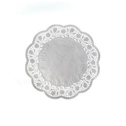 Serwetka dekoracyjna (PAP) okrągła biała Ø22cm [100 szt]