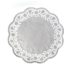 Serwetka dekoracyjna (PAP) okrągła biała Ø36cm [100 szt]