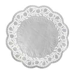 Serwetka dekoracyjna (PAP) okrągła biała Ø40cm [100 szt]