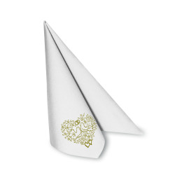 Serviette (PAP-Airlaid FSC Mix) PREMIUM Hochzeit 40 x 40 cm [50 St.]