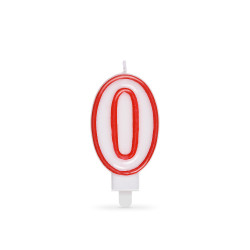 Świeczka cyfra z podstawką "0" 75mm [1 szt]