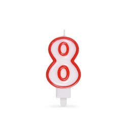Świeczka cyfra z podstawką "8" 75mm [1 szt]