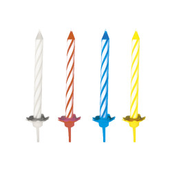 Świeczka urodzinowa z podstawką Spirala Ø5 x 60mm [24 szt]